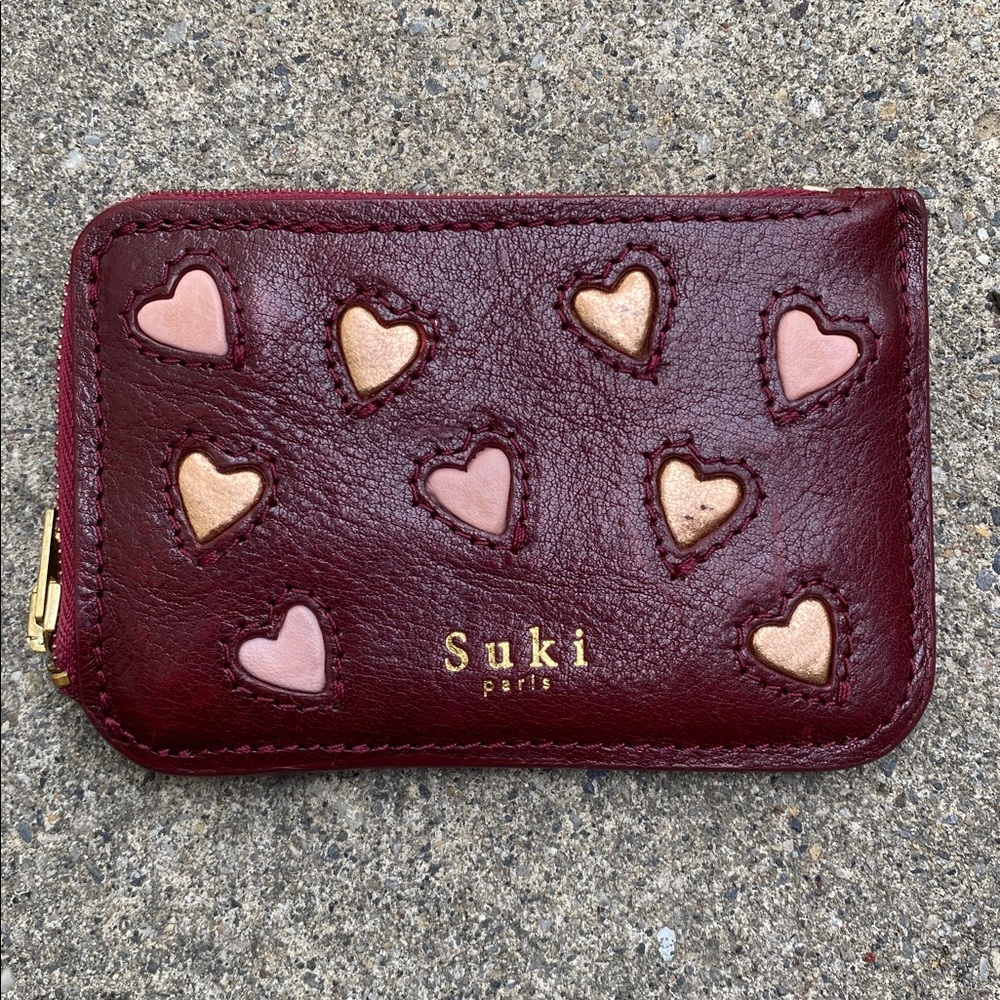 Suki Paris Belize Coin Wallet Handmade Leather in Wine MSRP $248 Can EUC